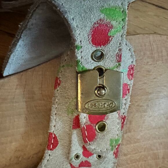 Dr. Scholls Original 10 Exercise Sandals Clogs Vintage Cherry Wooden Sole Italy - Picture 7 of 11